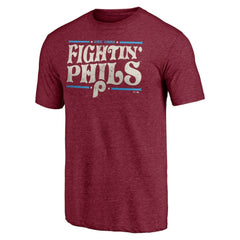 Philadelphia Phillies Hometown Collection Fightin' Phils Tri-Blend T-Shirt - Burgundy - MLB on Sale
