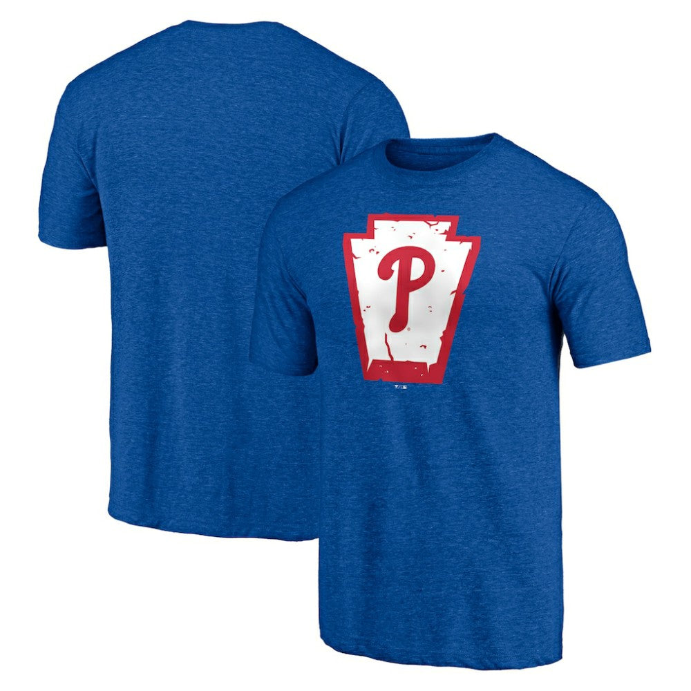 Philadelphia Phillies Hometown Collection Keystone Tri-Blend T-Shirt - Heather Royal - MLB Lifestyle