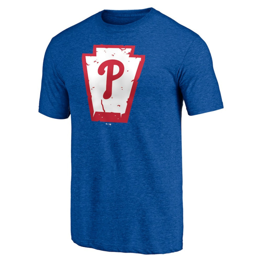 Philadelphia Phillies Hometown Collection Keystone Tri-Blend T-Shirt - Heather Royal - MLB Lifestyle