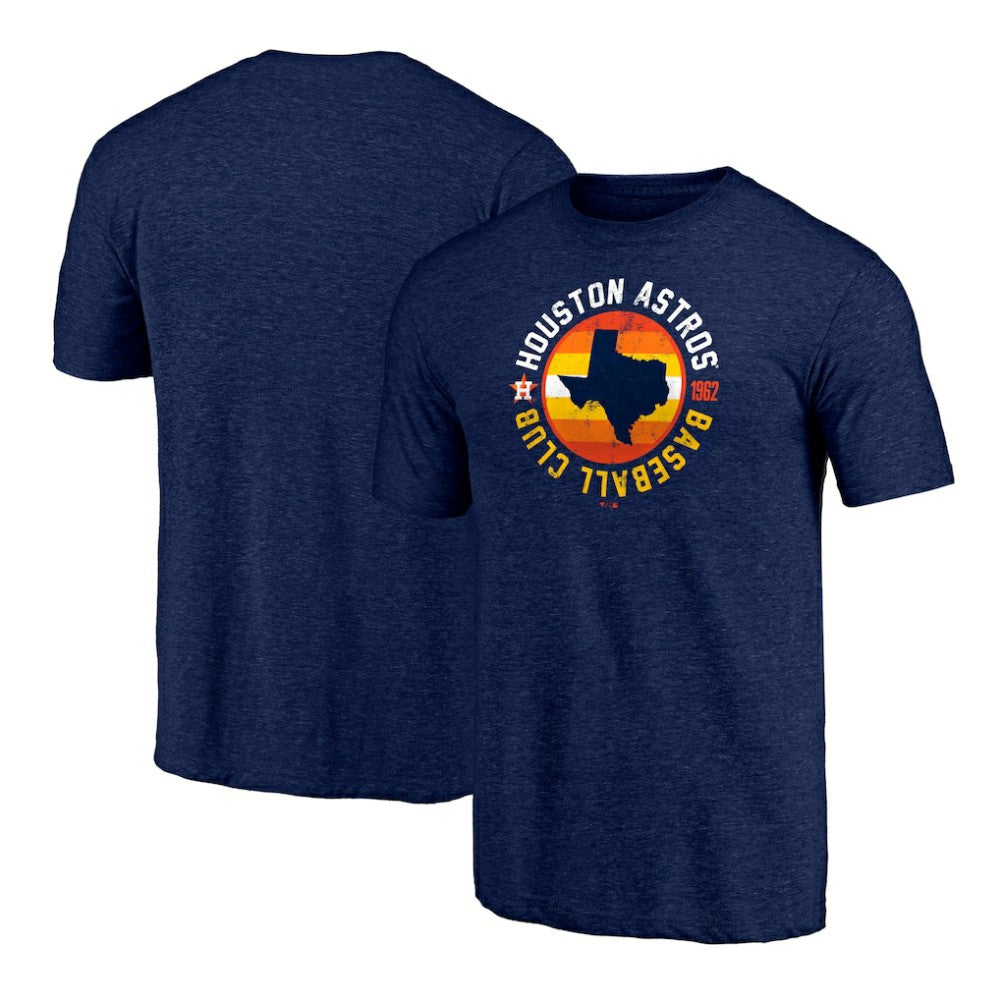 Houston Astros Hometown Collection Texas Seal Tri-Blend T-Shirt - Heather Navy - MLB Online