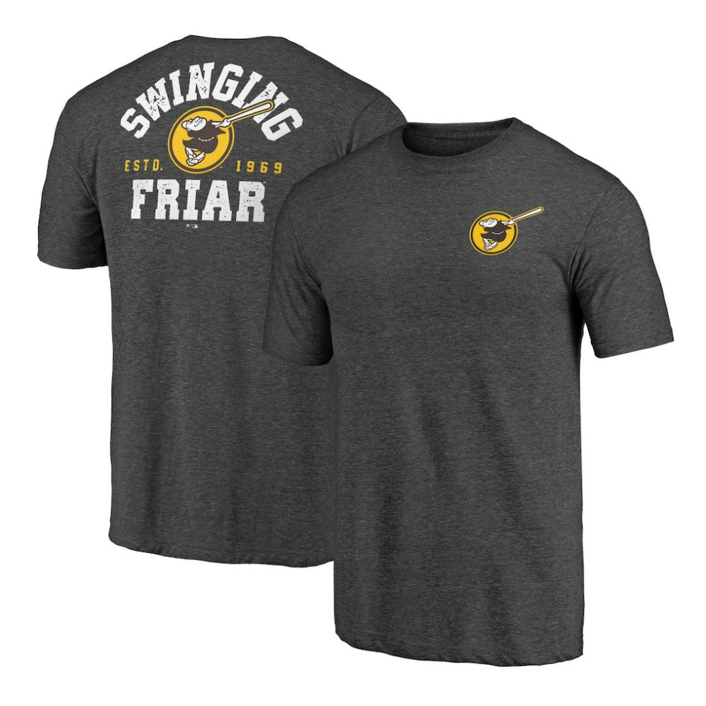 San Diego Padres Hometown Collection Swing Away Tri-Blend T-Shirt - Heather Charcoal - MLB on Sale
