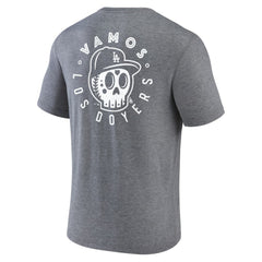 Los Angeles Dodgers Hometown Collection Sugar Skull Tri-Blend T-Shirt - Heather Gray - MLB Discount