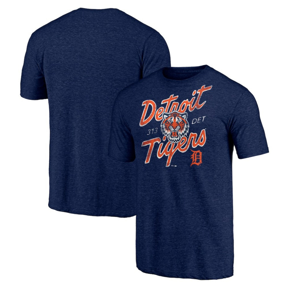 Detroit Tigers Hometown Collection Roar Tri-Blend T-Shirt - Heather Navy - MLB Online