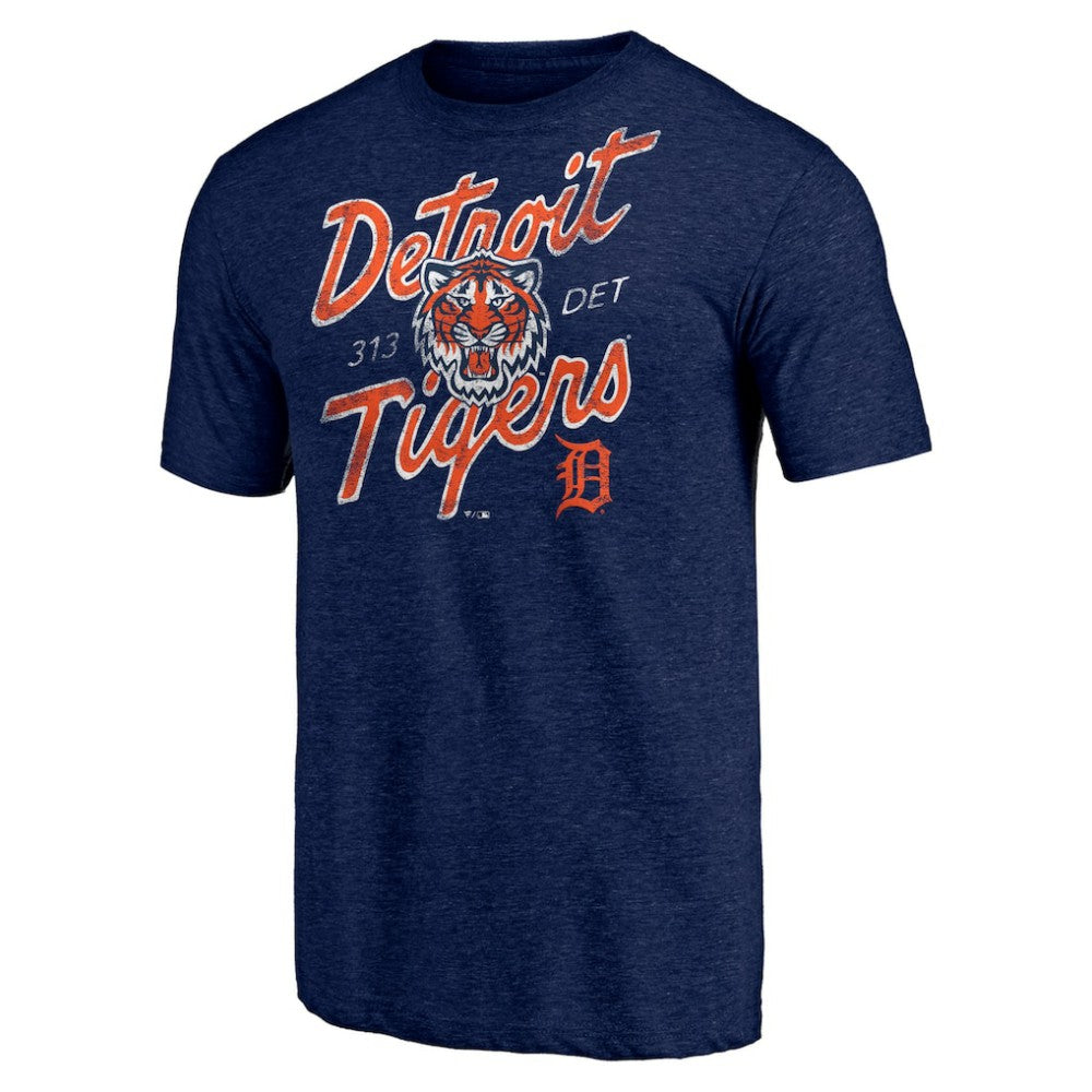 Detroit Tigers Hometown Collection Roar Tri-Blend T-Shirt - Heather Navy - MLB Online