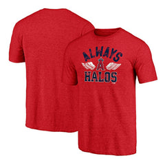 Los Angeles Angels Hometown Collection Always Halos Tri-Blend T-Shirt - Heather Red - MLB Sale