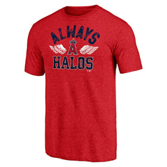 Los Angeles Angels Hometown Collection Always Halos Tri-Blend T-Shirt - Heather Red - MLB Sale