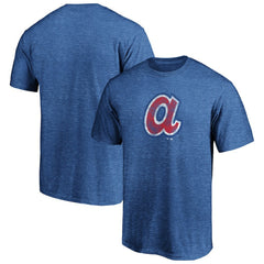 Atlanta Braves Cooperstown Collection Throwback Logo Tri-Blend T-Shirt - Heather Royal - MLB on Sale