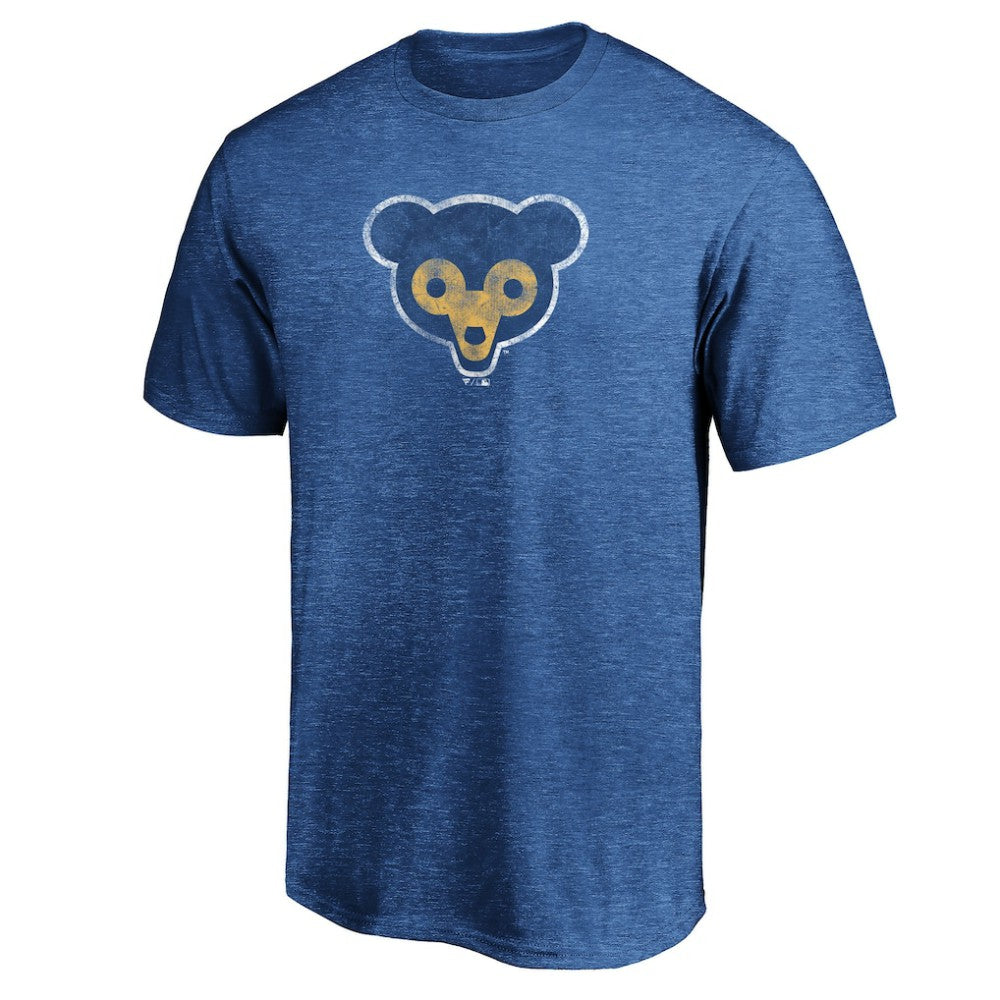 Chicago Cubs Cooperstown Collection Throwback Logo Tri-Blend T-Shirt - Heather Royal - MLB on Sale