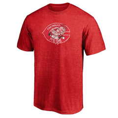 Cincinnati Reds Cooperstown Collection Throwback Logo Tri-Blend T-Shirt - Heather Red - MLB on Sale
