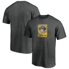 Pittsburgh Pirates Cooperstown Collection Throwback Logo Tri-Blend T-Shirt - Heather Charcoal - MLB Lifestyle