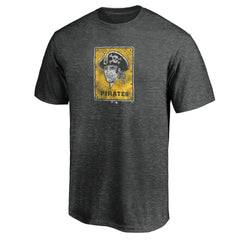 Pittsburgh Pirates Cooperstown Collection Throwback Logo Tri-Blend T-Shirt - Heather Charcoal - MLB Lifestyle