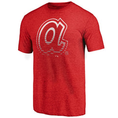 Atlanta Braves Cooperstown Collection Logo Tri-Blend T-Shirt - Heather Red - MLB Lifestyle