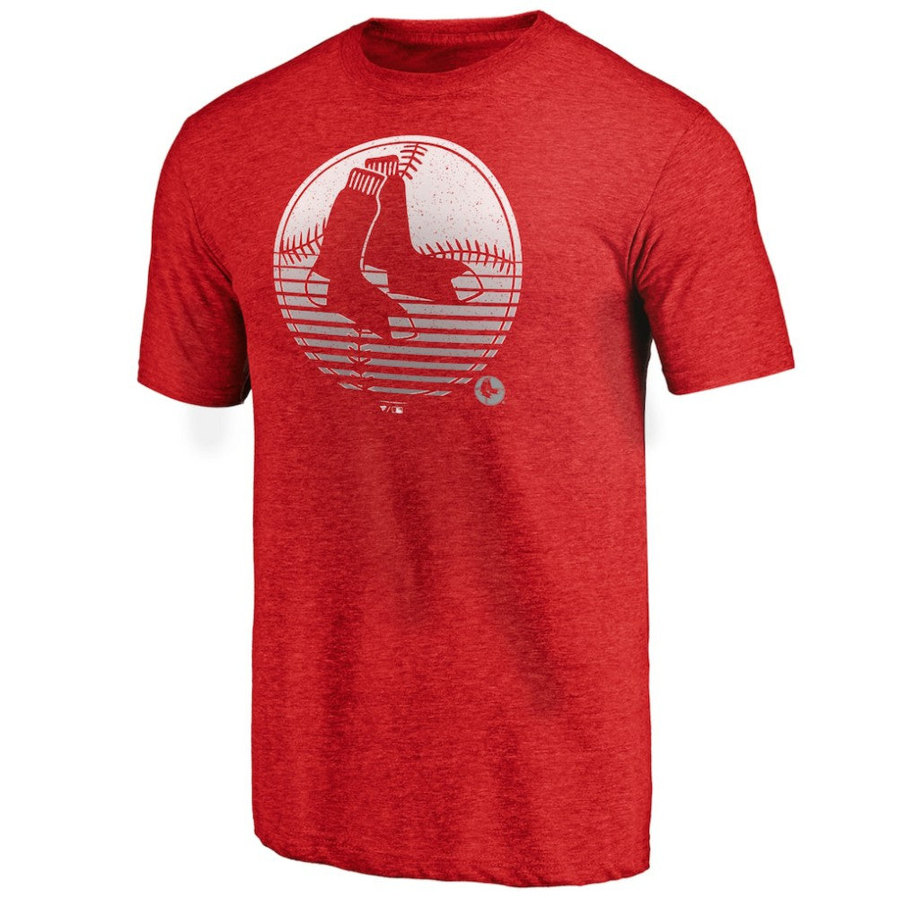 Boston Red Sox Cooperstown Collection Logo Tri-Blend T-Shirt - Heather Red - MLB Online
