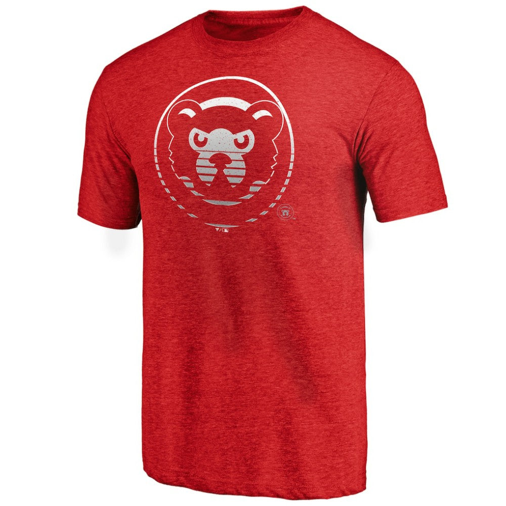 Chicago Cubs Cooperstown Collection Logo Tri-Blend T-Shirt - Heather Red - MLB Lifestyle