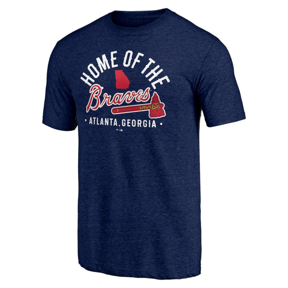 Atlanta Braves Hometown Collection Home Of The Braves Tri-Blend T-Shirt - Heather Navy - MLB Sale