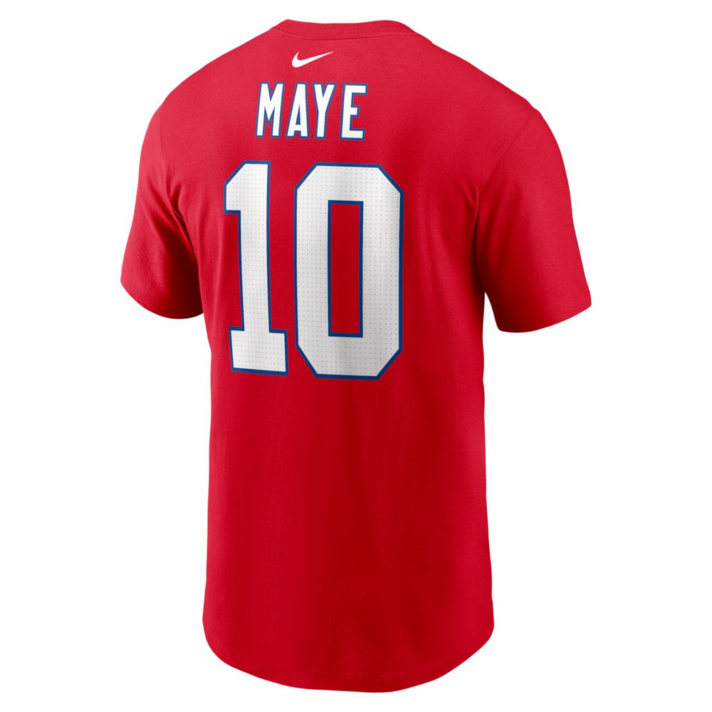 Nike Drake Maye New England Patriots Name & Number T-Shirt Red