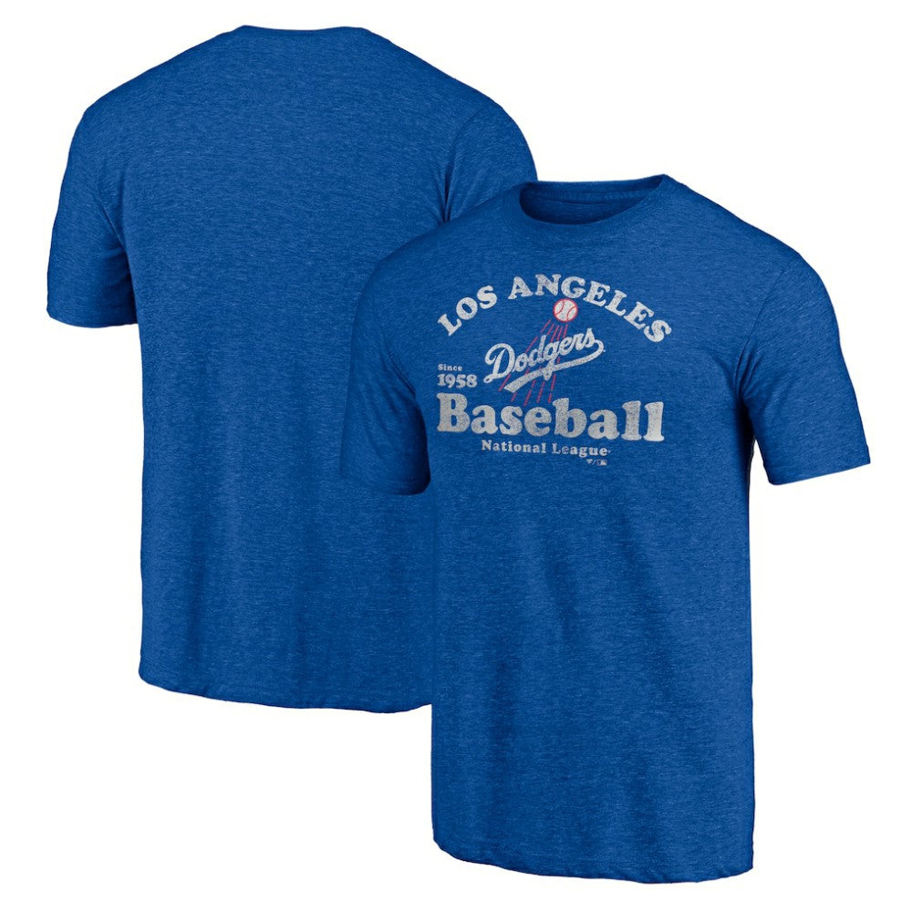 Los Angeles Dodgers Cooperstown Collection Our Game Tri-Blend T-Shirt - Heather Royal - MLB Lifestyle