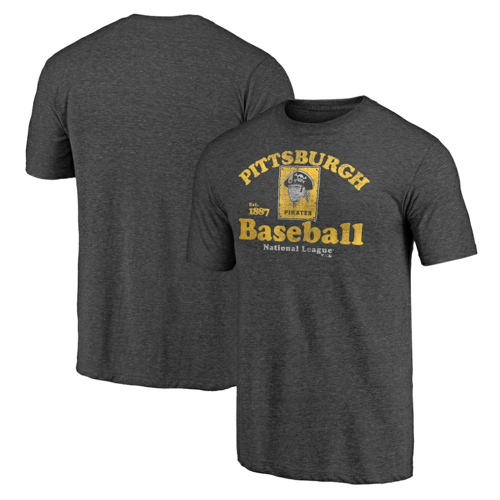 Pittsburgh Pirates Cooperstown Collection Our Game Tri-Blend T-Shirt - Heather Charcoal - MLB Online