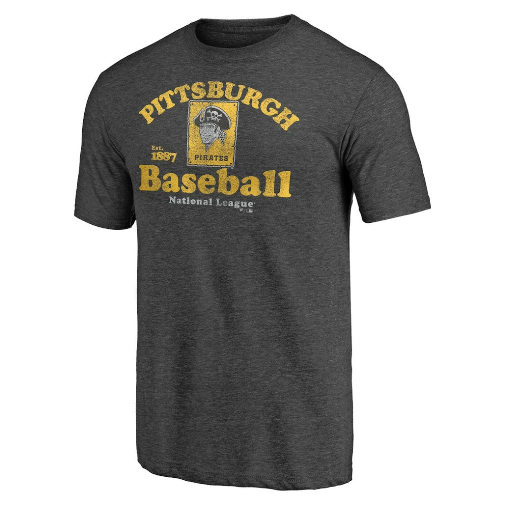Pittsburgh Pirates Cooperstown Collection Our Game Tri-Blend T-Shirt - Heather Charcoal - MLB Online