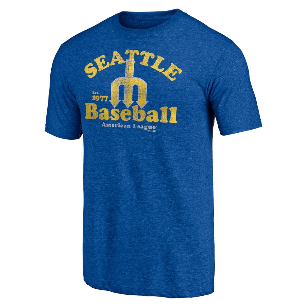 Seattle Mariners Cooperstown Collection Our Game Tri-Blend T-Shirt - Heather Royal - MLB on Sale