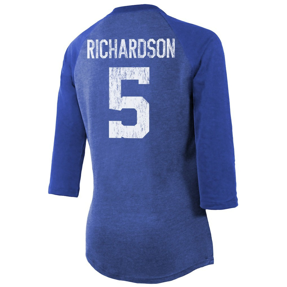 Anthony Richardson Indianapolis Colts Majestic Threads Women's Player Name & Number Tri-Blend 3/4-Sleeve Fitted T-Shirt Royal