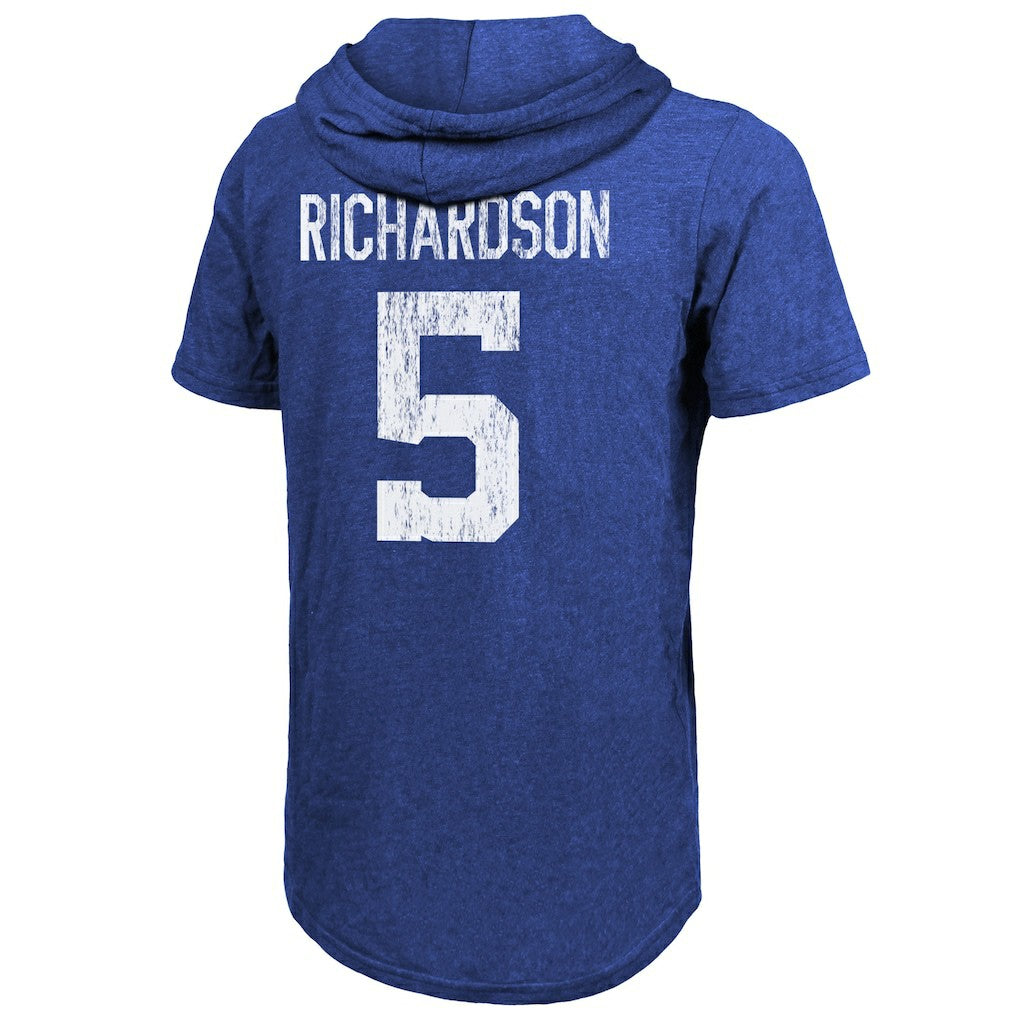 Anthony Richardson Indianapolis Colts Majestic Threads Player Name & Number Tri-Blend Slim Fit Hoodie T-Shirt Royal