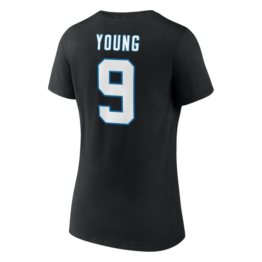 Fanatics Bryce Young Carolina Panthers Women's Icon Name & Number V-Neck T-Shirt Black