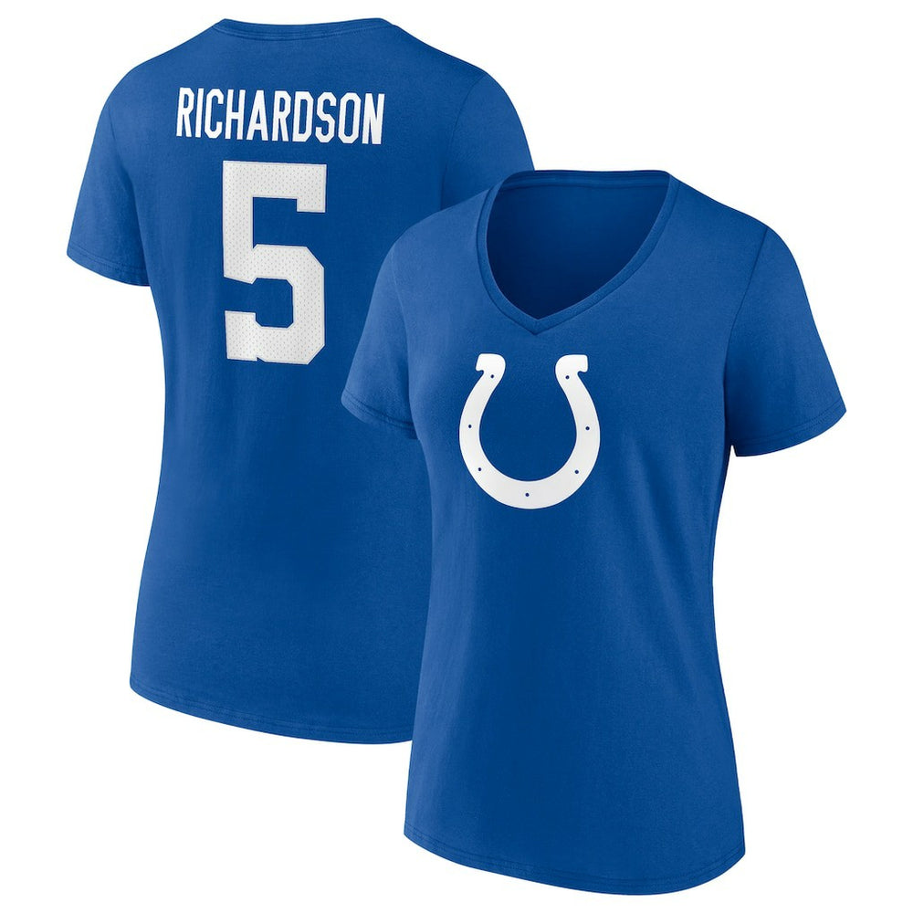 Fanatics Anthony Richardson Indianapolis Colts Women's Icon Name & Number V-Neck T-Shirt Royal