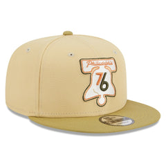 Philadelphia 76ers Green Collection Repreve 9FIFTY Snapback Hat Khaki/Tan | New Era for sale