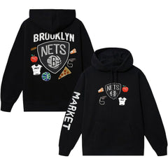 Brooklyn Nets NBA x MARKET Unisex Claymation Pullover Hoodie Black