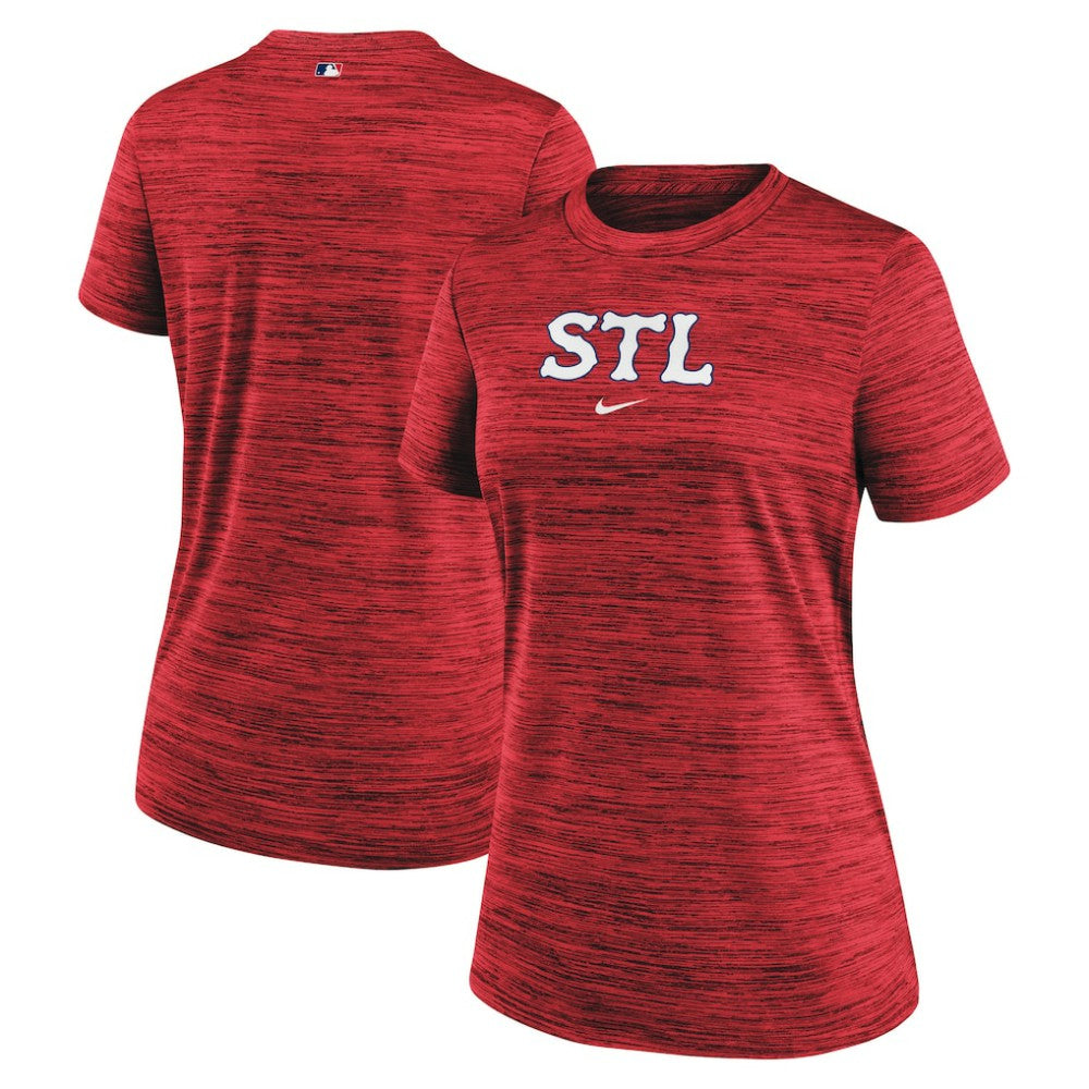 St. Louis Cardinals Nike Women's 2024 City Connect Authentic Collection Practice Velocity T-Shirt - Red - Nike Sale