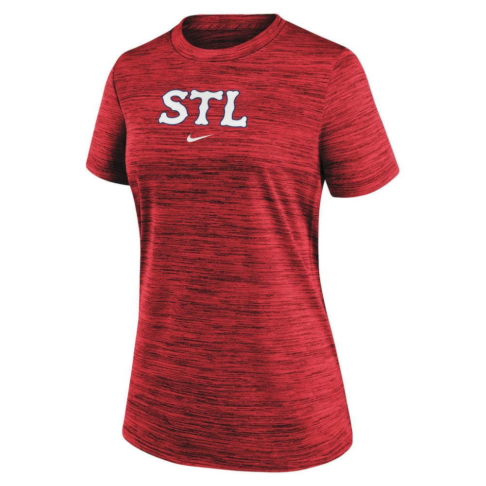St. Louis Cardinals Nike Women's 2024 City Connect Authentic Collection Practice Velocity T-Shirt - Red - Nike Sale