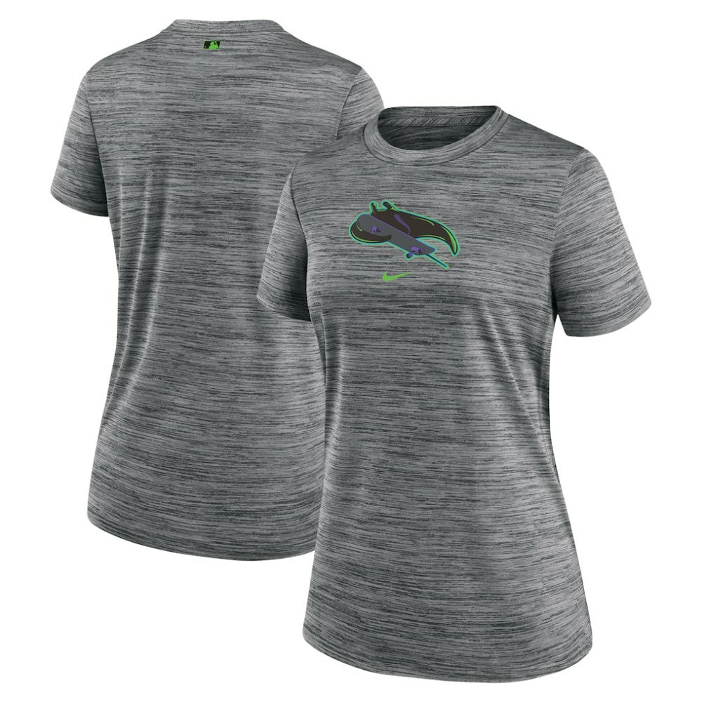 Tampa Bay Rays Nike Women's 2024 City Connect Authentic Collection Velocity Performance T-Shirt - Charcoal - Nike Sale