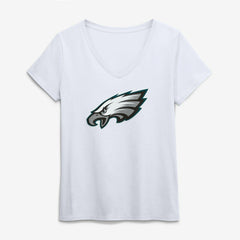 Philadelphia Eagles Logo Athletic Women's Primary Logo V-Neck T-Shirt White