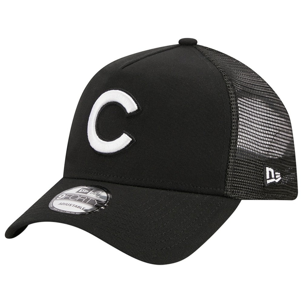 Chicago Cubs New Era A-Frame 9FORTY Trucker Adjustable Hat - Black - New Era Online