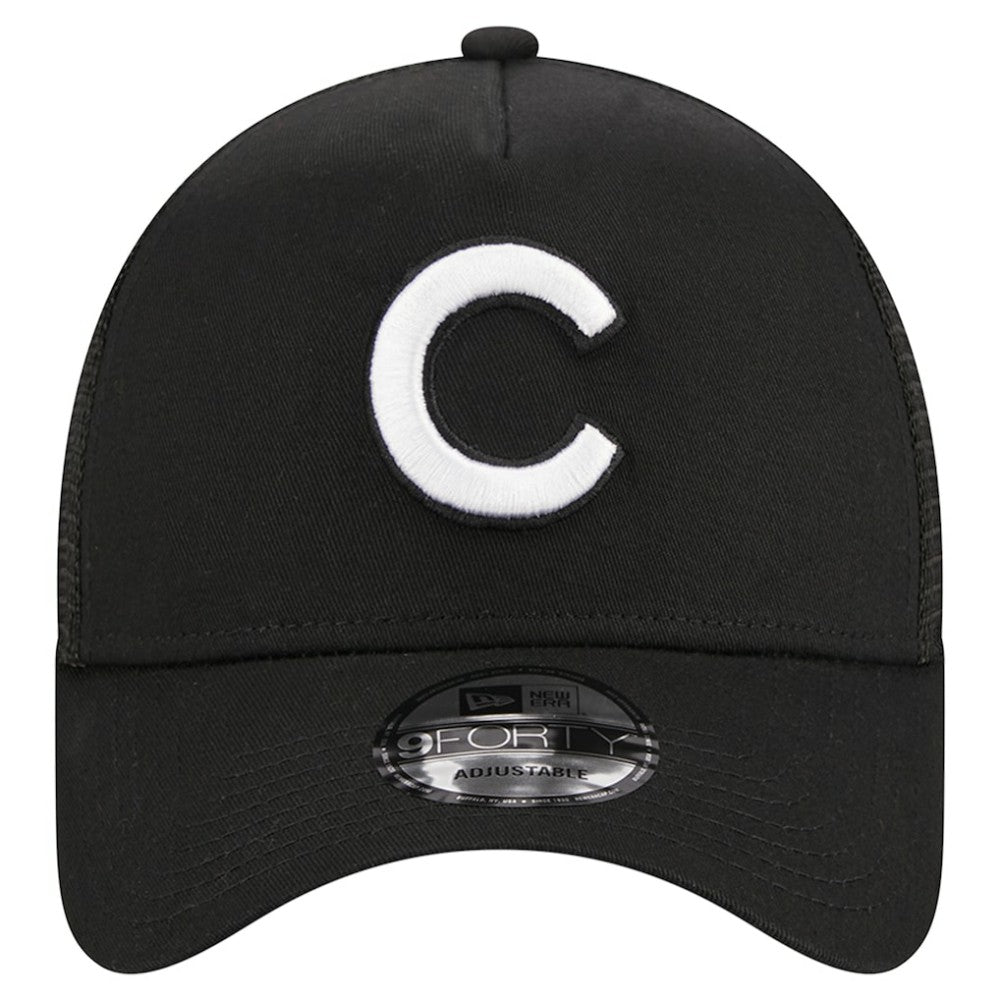 Chicago Cubs New Era A-Frame 9FORTY Trucker Adjustable Hat - Black - New Era Online