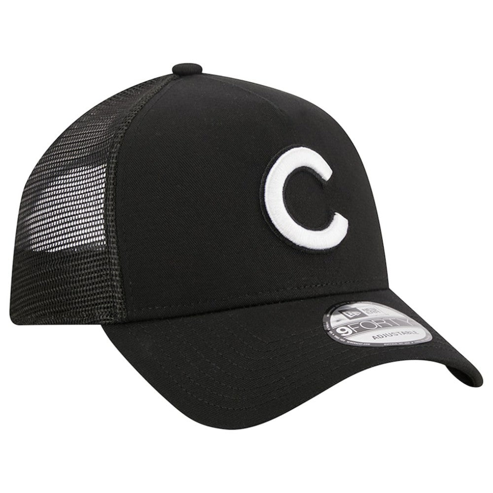 Chicago Cubs New Era A-Frame 9FORTY Trucker Adjustable Hat - Black - New Era Online