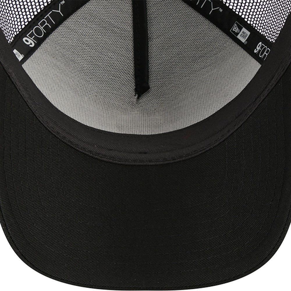 Miami Marlins New Era A-Frame 9FORTY Trucker Adjustable Hat - Black - New Era on Sale