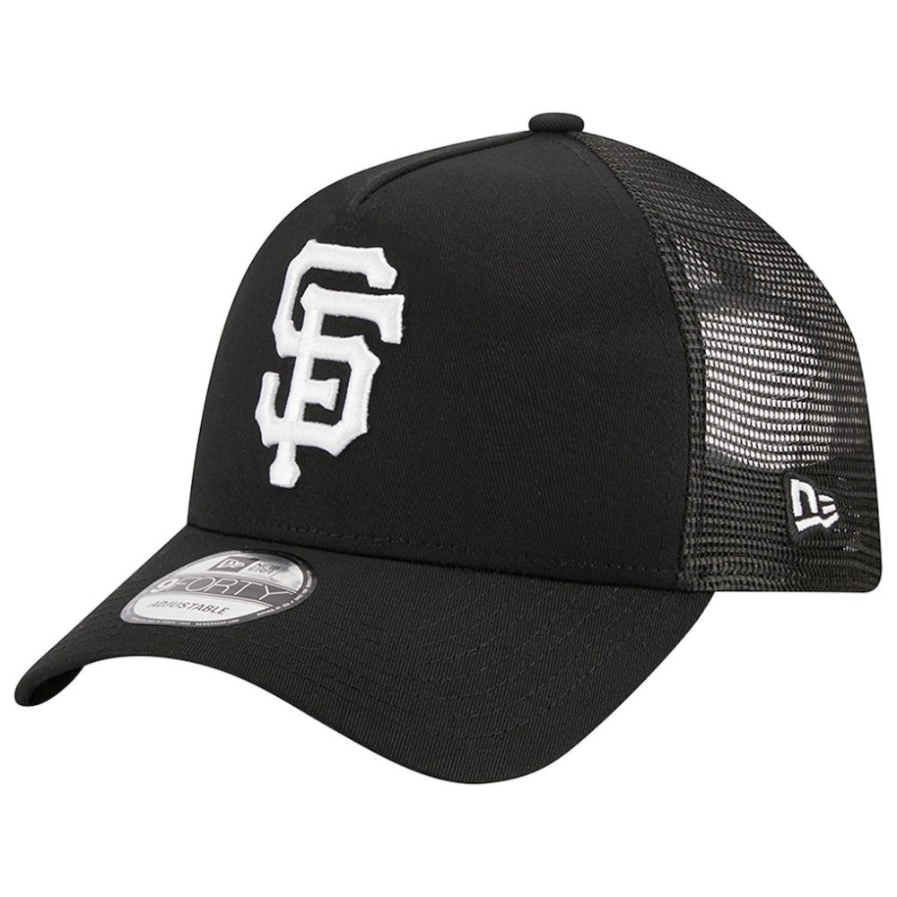 San Francisco Giants New Era A-Frame 9FORTY Trucker Adjustable Hat - Black - New Era Online