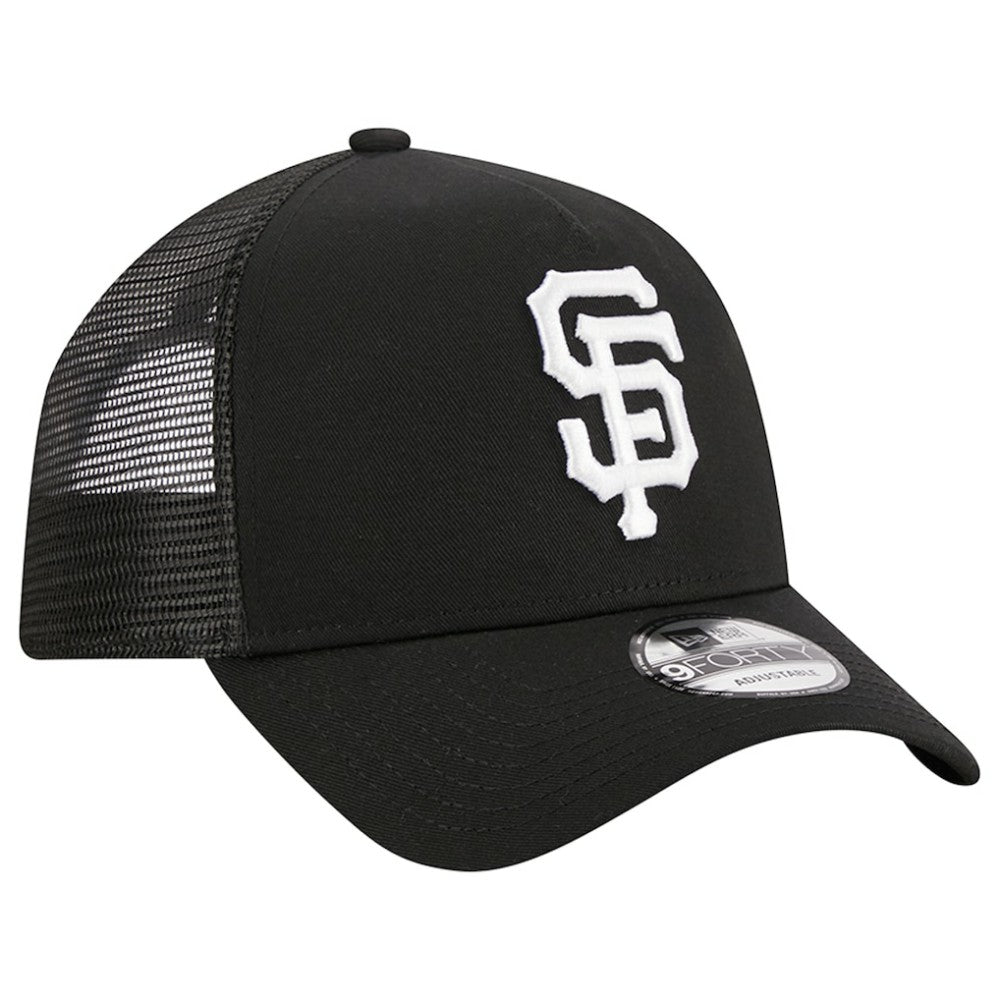 San Francisco Giants New Era A-Frame 9FORTY Trucker Adjustable Hat - Black - New Era Online
