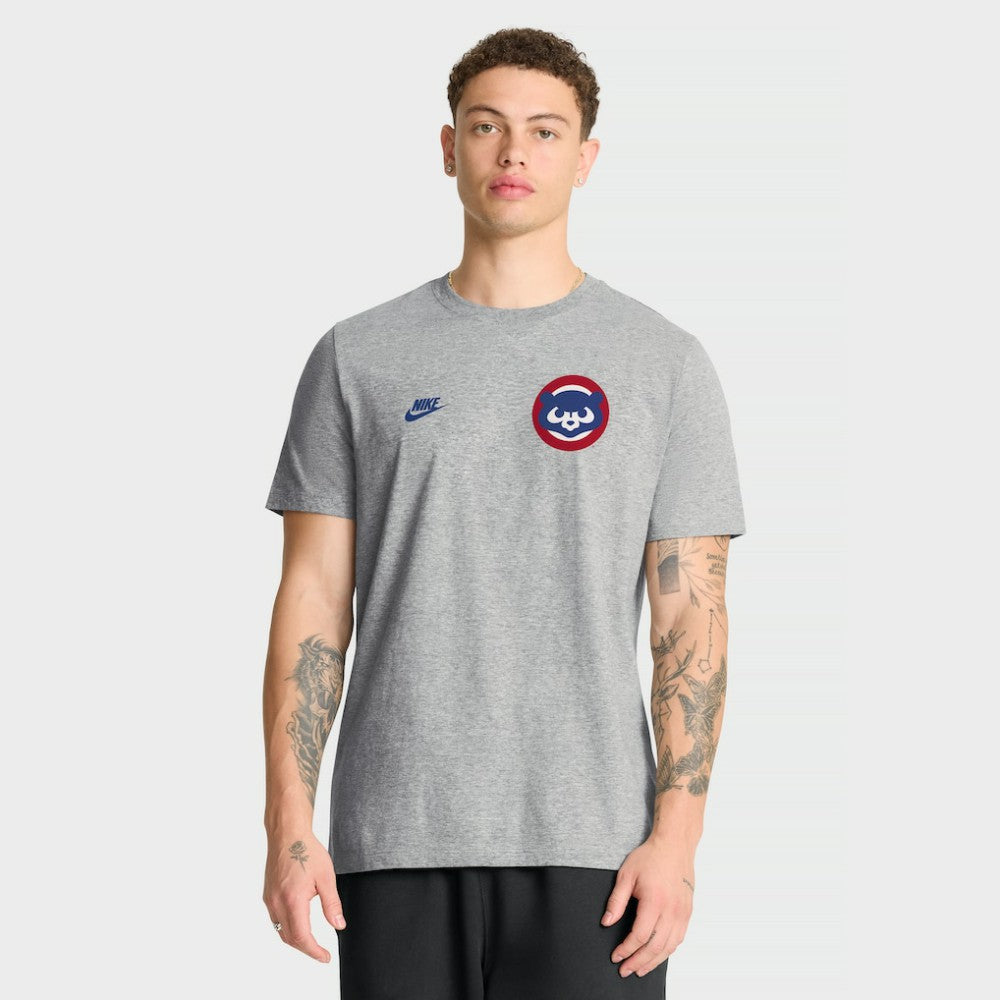 Chicago Cubs Nike Cooperstown 2-Hit T-Shirt - Heather Gray - Nike Lifestyle