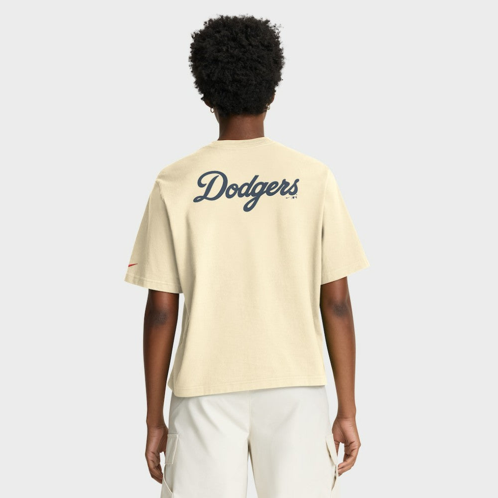 Los Angeles Dodgers Nike Women's City Connect Pocket Boxy T-Shirt - Cream - Nike Discount