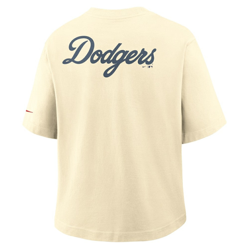 Los Angeles Dodgers Nike Women's City Connect Pocket Boxy T-Shirt - Cream - Nike Discount