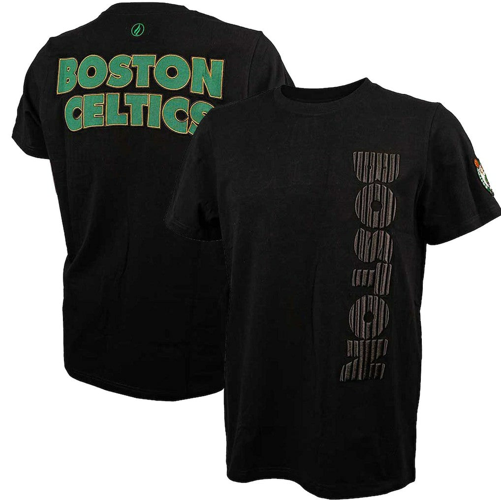 Boston Celtics FISLL 3D Puff Print Sliced Logo T-Shirt Black