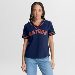 Houston Astros Fanatics Women's Diva Race Ahead Raglan V-Neck T-Shirt - Navy - Fanatics Discount