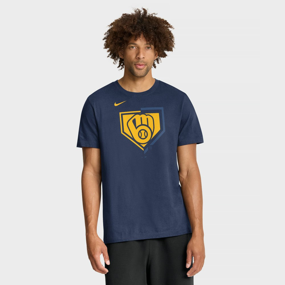 Milwaukee Brewers Nike Icon T-Shirt - Navy - Nike on Sale