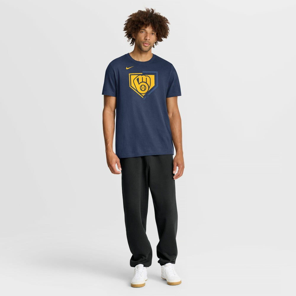 Milwaukee Brewers Nike Icon T-Shirt - Navy - Nike on Sale