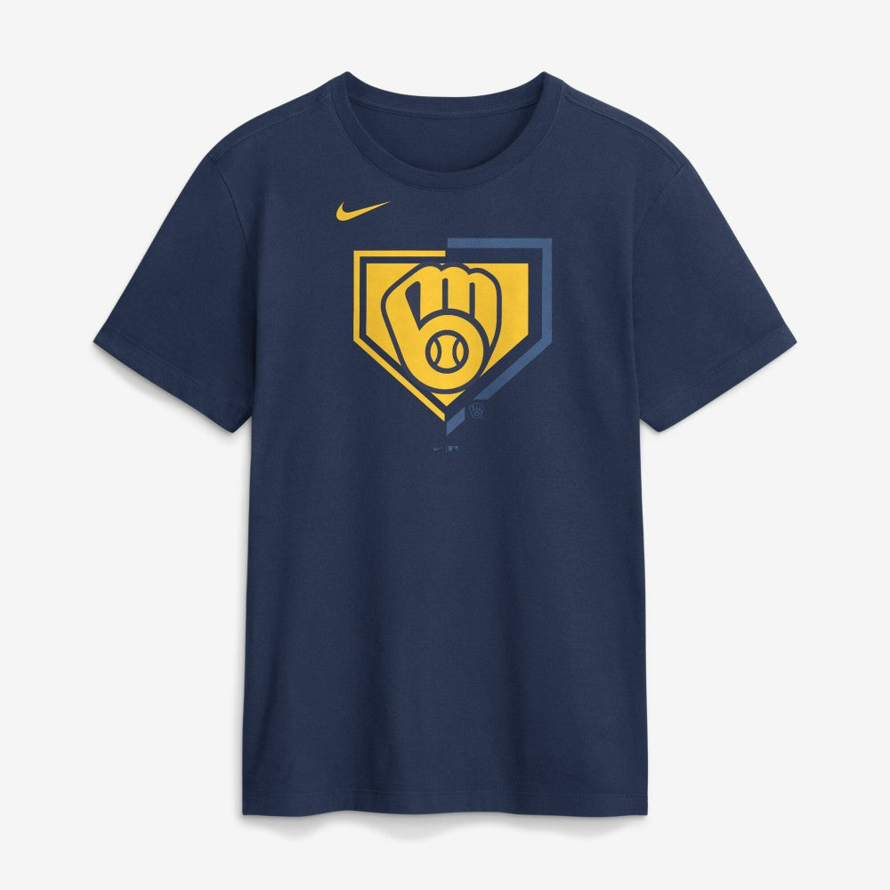 Milwaukee Brewers Nike Icon T-Shirt - Navy - Nike on Sale