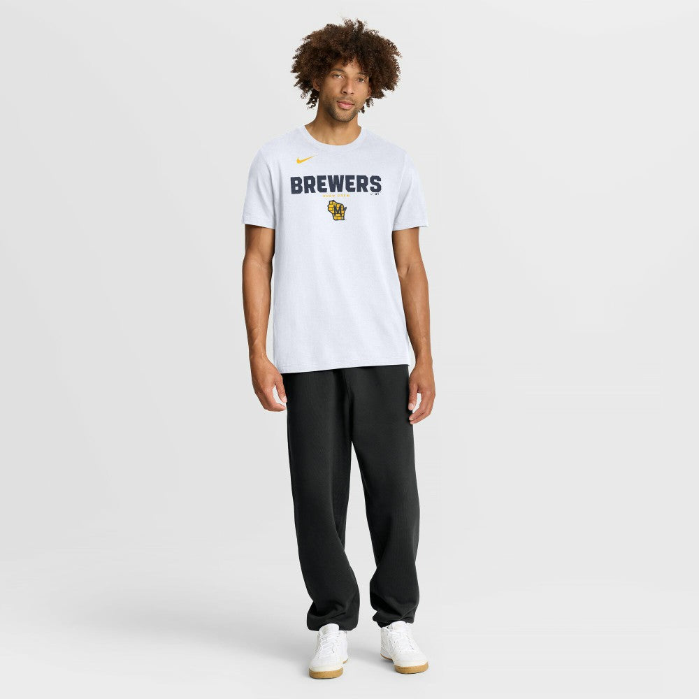 Milwaukee Brewers Nike Bold Team Name T-Shirt - White - Nike Lifestyle
