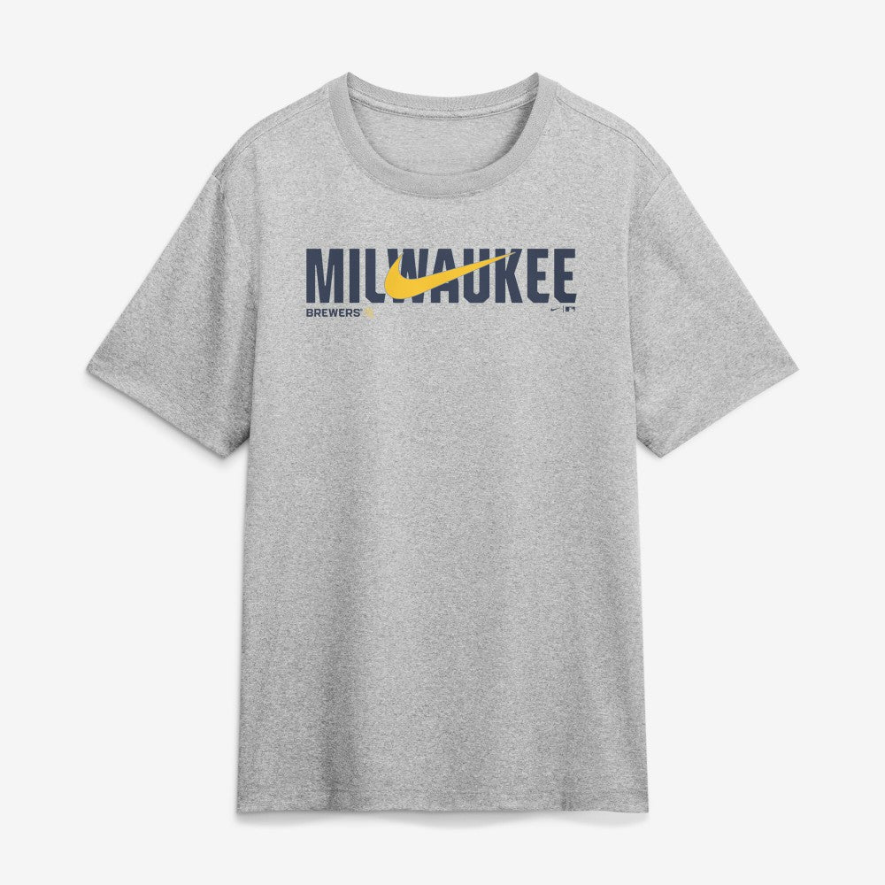 Milwaukee Brewers Nike Swoosh Legend Dri-FIT T-Shirt - Heather Gray - Nike Sale